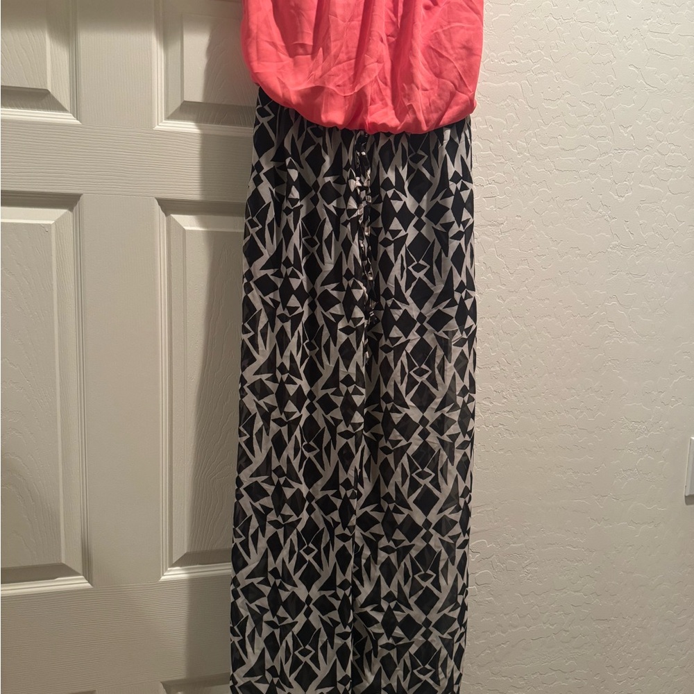 NWT Womens L8ter Romper Long pantsuit jumper Strapless size Medium mixed media
